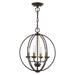 Livex Lighting - 40914-07 - Four Light Convertible Chandelier/ Semi-Flush - Arabella - Bronze with Antique Brass Finish Candles