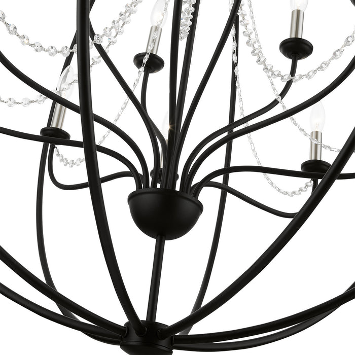 Livex Lighting - 40919-04 - 12 Light Foyer Chandelier - Arabella - Black with Brushed Nickel Finish Candles