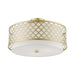 Livex Lighting - 41109-33 - Three Light Semi-Flush Mount - Arabesque - Soft Gold
