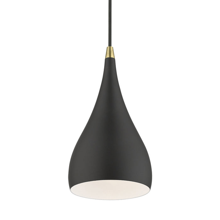 Livex Lighting - 41171-14 - One Light Mini Pendant - Amador - Textured Black with Antique Brass