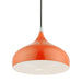 Livex Lighting - 41172-77 - One Light Pendant - Amador - Shiny Orange with Polished Chrome