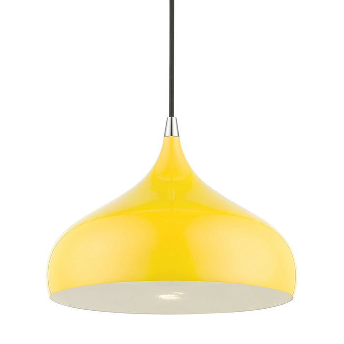 Livex Lighting - 41172-82 - One Light Pendant - Amador - Shiny Yellow with Polished Chrome