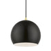 Livex Lighting - 41181-68 - One Light Pendant - Piedmont - Shiny Black with Polished Brass