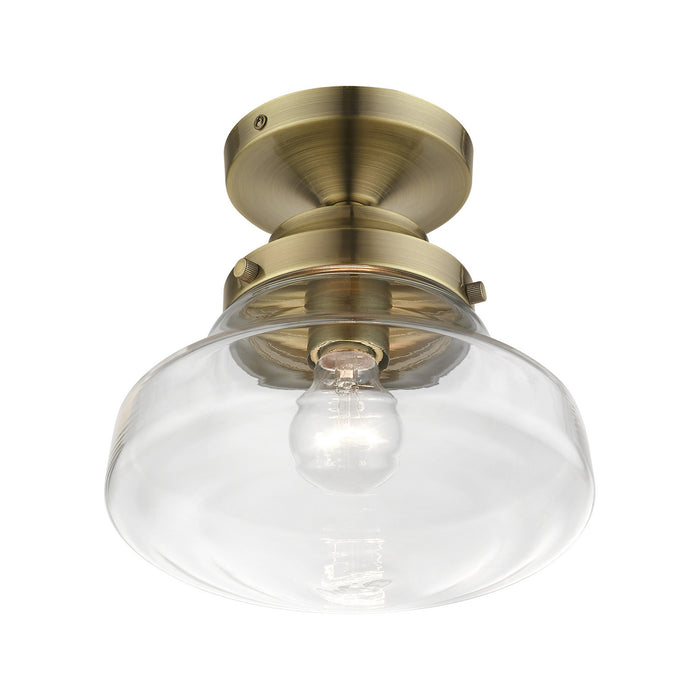 Livex Lighting - 41291-01 - One Light Semi-Flush Mount - Avondale - Antique Brass