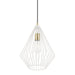 Livex Lighting - 41325-13 - One Light Pendant - Linz - Textured White with Antique Brass