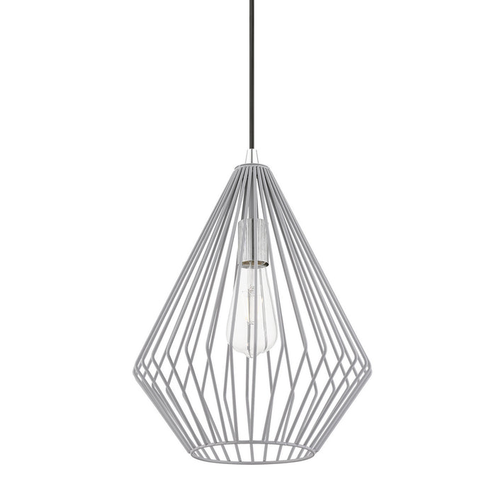 Livex Lighting - 41325-80 - One Light Pendant - Linz - Nordic Gray with Polished Chrome