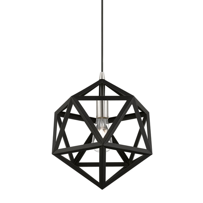 Livex Lighting - 41328-04 - One Light Pendant - Ashland - Black with Brushed Nickel