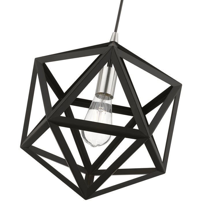 Livex Lighting - 41328-04 - One Light Pendant - Ashland - Black with Brushed Nickel