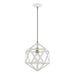 Livex Lighting - 41328-13 - One Light Pendant - Ashland - Textured White with Antique Brass