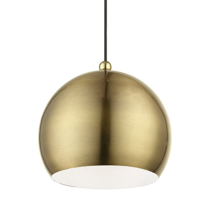 Livex Lighting - 45482-01 - One Light Pendant - Stockton - Antique Brass with Polished Brass