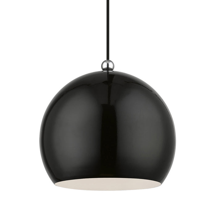 Livex Lighting - 45482-68 - One Light Pendant - Stockton - Shiny Black with Polished Chrome