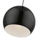 Livex Lighting - 45482-68 - One Light Pendant - Stockton - Shiny Black with Polished Chrome