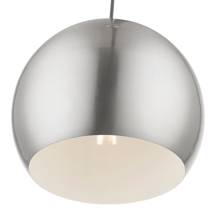 Livex Lighting - 45482-91 - One Light Pendant - Stockton - Brushed Nickel with Polished Chrome