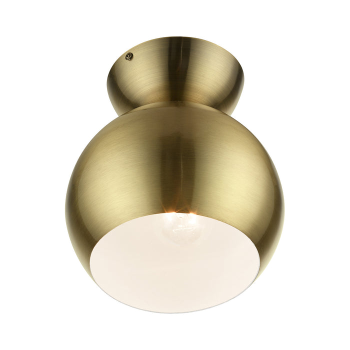 Livex Lighting - 45487-01 - One Light Semi-Flush Mount - Stockton - Antique Brass