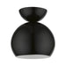 Livex Lighting - 45487-68 - One Light Semi-Flush Mount - Stockton - Shiny Black