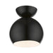 Livex Lighting - 45487-68 - One Light Semi-Flush Mount - Stockton - Shiny Black