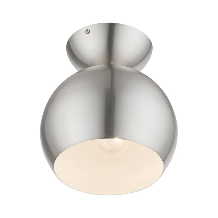 Livex Lighting - 45487-91 - One Light Semi-Flush Mount - Stockton - Brushed Nickel