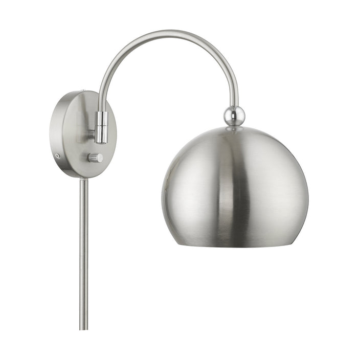 Livex Lighting - 45489-91 - One Light Swing Arm Wall Lamp - Stockton - Brushed Nickel with Polished Chrome