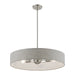 Livex Lighting - 46145-91 - Five Light Pendant - Elmhurst - Brushed Nickel with Shiny White