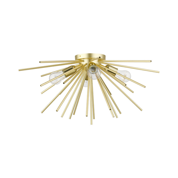 Livex Lighting - 46170-33 - Four Light Flush Mount - Tribeca - Soft Gold with Polished Brass