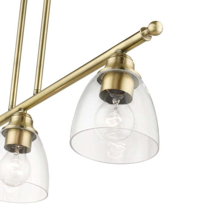 Livex Lighting - 46337-01 - Three Light Linear Chandelier - Montgomery - Antique Brass