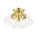 Livex Lighting - 46339-02 - Three Light Semi-Flush Mount - Montgomery - Polished Brass