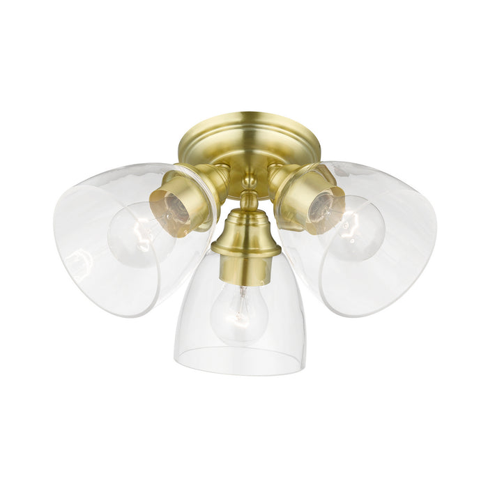 Livex Lighting - 46339-12 - Three Light Semi-Flush Mount - Montgomery - Satin Brass