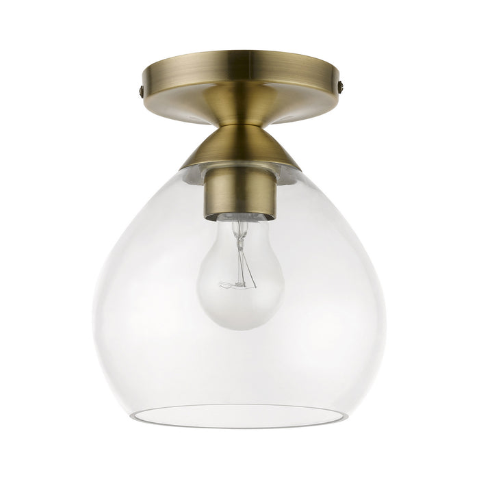 Livex Lighting - 46500-01 - One Light Semi-Flush Mount - Catania - Antique Brass
