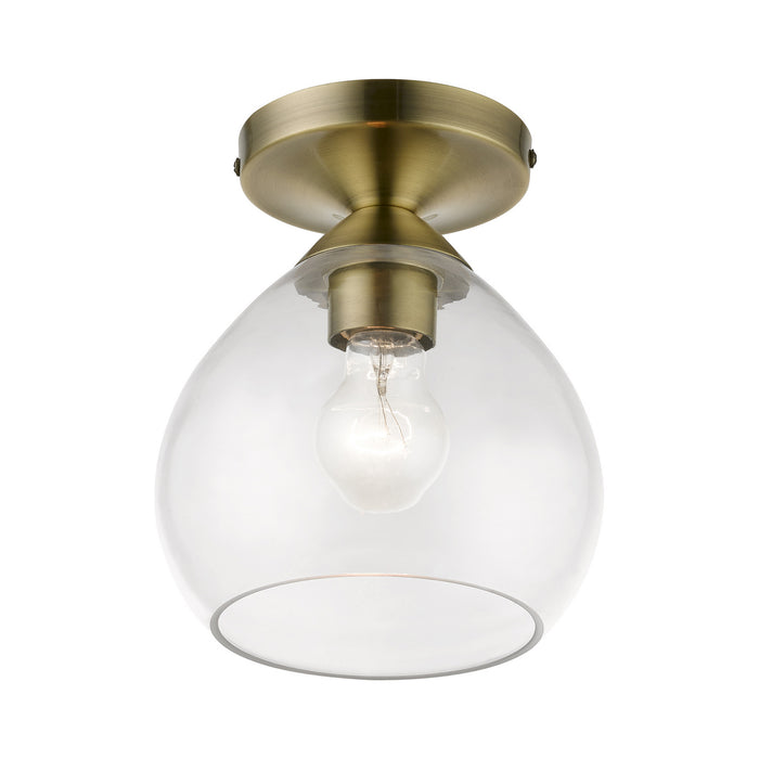 Livex Lighting - 46500-01 - One Light Semi-Flush Mount - Catania - Antique Brass