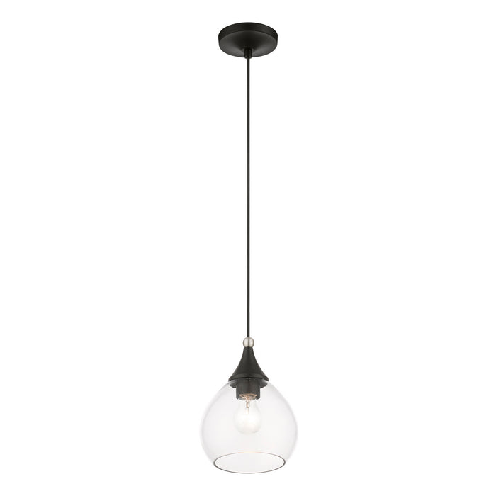 Livex Lighting - 46501-04 - One Light Mini Pendant - Catania - Black with Brushed Nickel