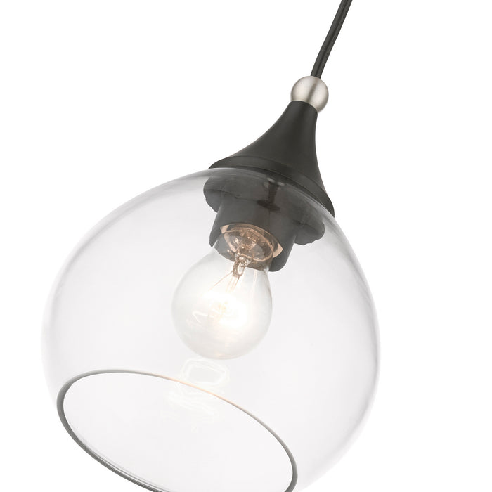 Livex Lighting - 46501-04 - One Light Mini Pendant - Catania - Black with Brushed Nickel