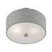 Livex Lighting - 46741-91 - Two Light Semi-Flush Mount - Dakota - Brushed Nickel with Shiny White