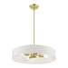 Livex Lighting - 46924-12 - Four Light Pendant - Venlo - Satin Brass with Shiny White