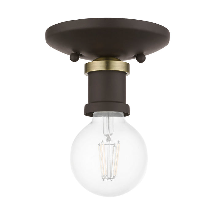 Livex Lighting - 47160-07 - One Light Flush Mount - Lansdale - Bronze with Antique Brass