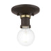 Livex Lighting - 47160-07 - One Light Flush Mount - Lansdale - Bronze with Antique Brass