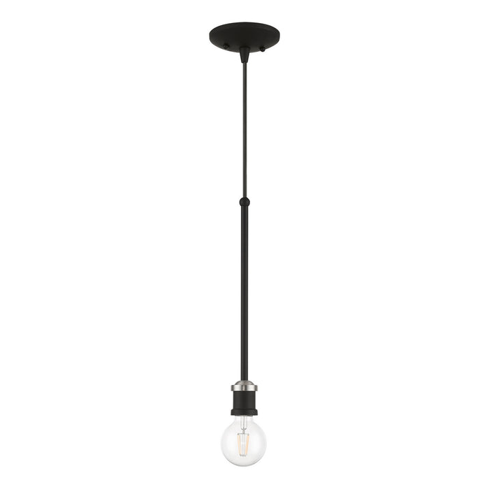 Livex Lighting - 47161-04 - One Light Pendant - Lansdale - Black with Brushed Nickel