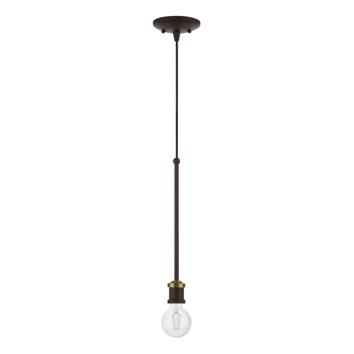 Livex Lighting - 47161-07 - One Light Pendant - Lansdale - Bronze with Antique Brass