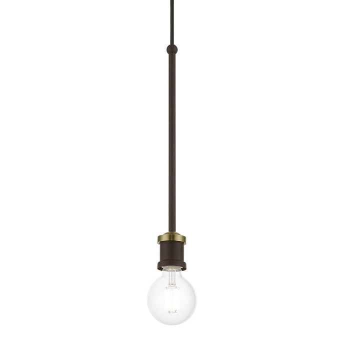 Livex Lighting - 47161-07 - One Light Pendant - Lansdale - Bronze with Antique Brass