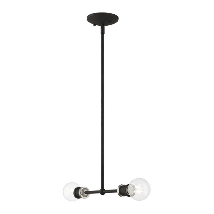 Livex Lighting - 47162-04 - Two Light Linear Chandelier - Lansdale - Black with Brushed Nickel