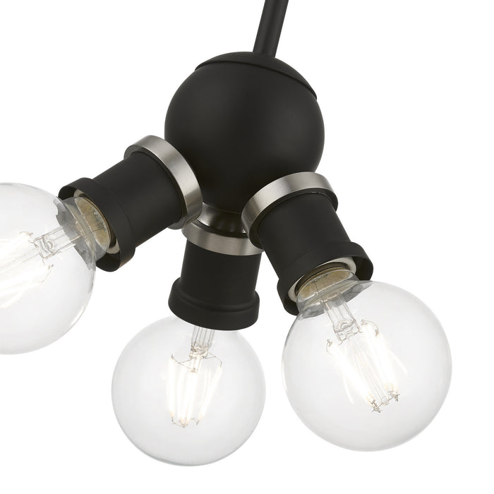 Livex Lighting - 47164-04 - Three Light Pendant - Lansdale - Black with Brushed Nickel