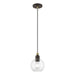 Livex Lighting - 48971-07 - One Light Mini Pendant - Downtown - Bronze with Antique Brass