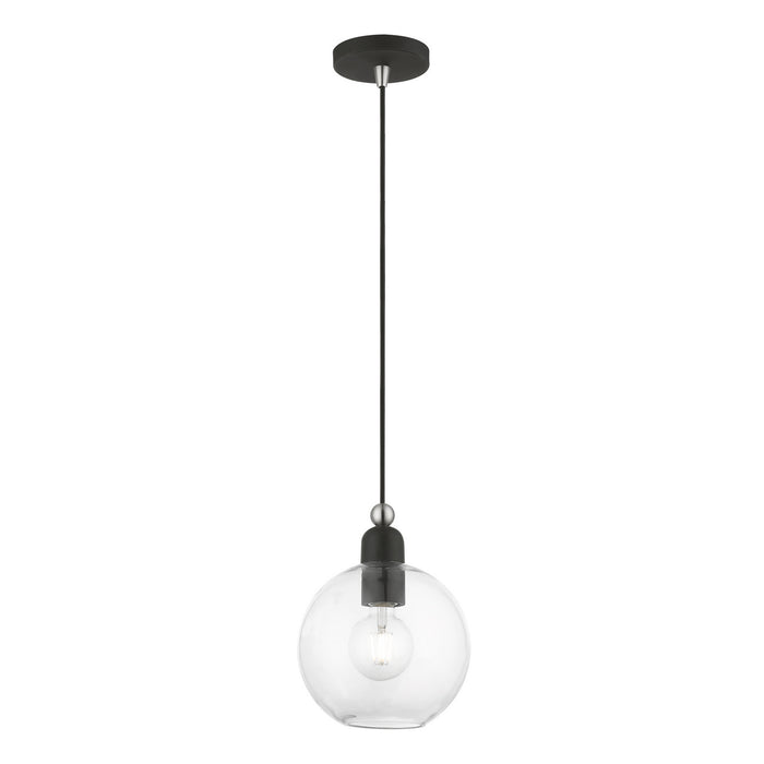 Livex Lighting - 48972-04 - One Light Pendant - Downtown - Black with Brushed Nickel