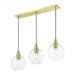 Livex Lighting - 48974-12 - Three Light Linear Chandelier - Downtown - Satin Brass