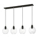 Livex Lighting - 48976-04 - Four Light Linear Chandelier - Downtown - Black with Brushed Nickel
