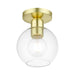 Livex Lighting - 48977-12 - One Light Semi-Flush Mount - Downtown - Satin Brass