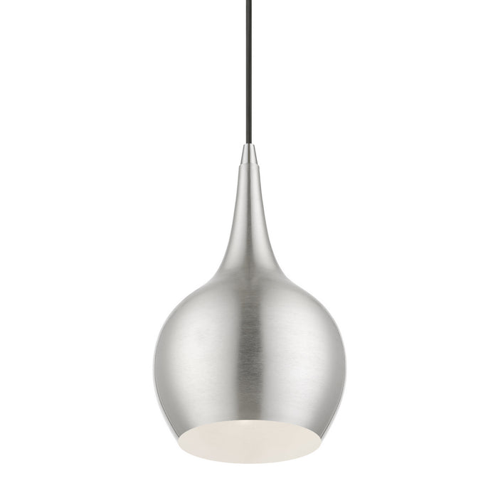 Livex Lighting - 49016-91 - One Light Mini Pendant - Andes - Brushed Nickel with Polished Chrome