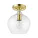 Livex Lighting - 49087-12 - One Light Semi-Flush Mount - Aldrich - Satin Brass with Polished Brass