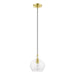 Livex Lighting - 49088-12 - One Light Pendant - Aldrich - Satin Brass with Polished Brass