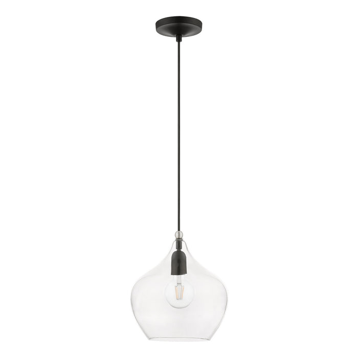 Livex Lighting - 49093-04 - One Light Pendant - Aldrich - Black with Brushed Nickel
