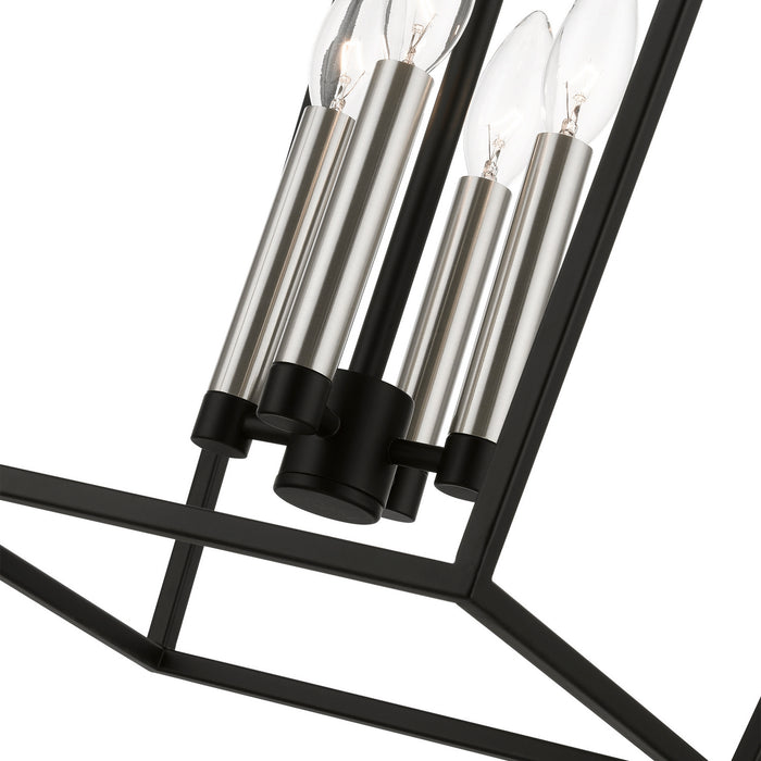 Livex Lighting - 49434-04 - Four Light Chandelier - Devone - Black with Brushed Nickel
